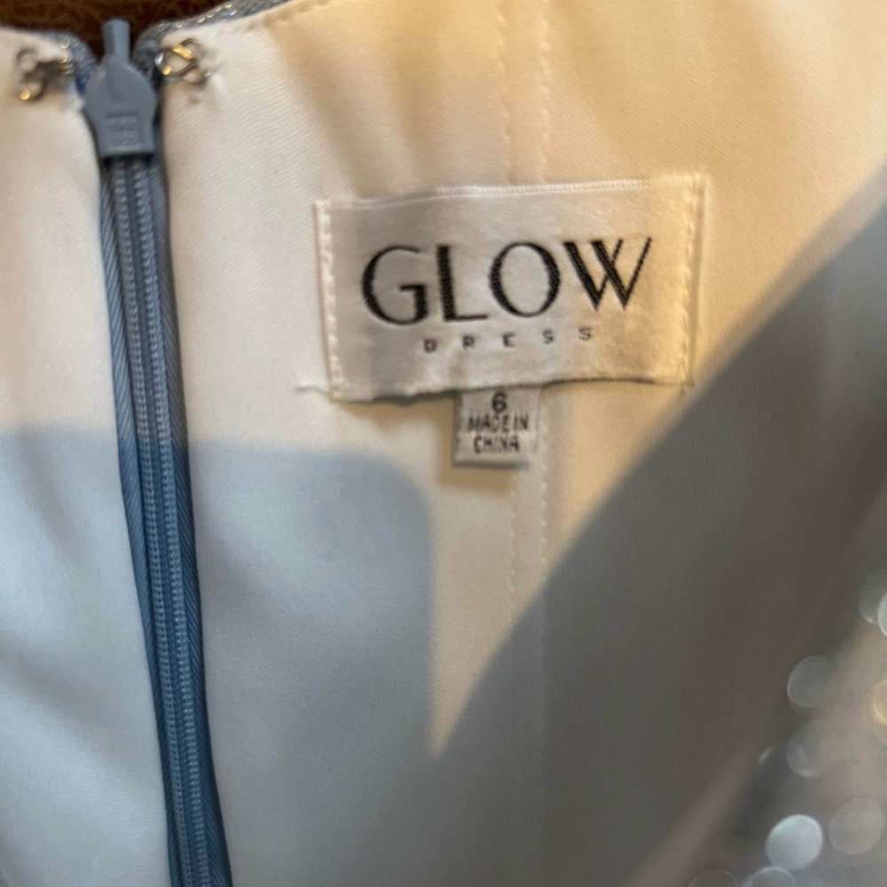 GLO Jeans Blue Pleated Gown with Flutter Sleeves - Picture 6 of 10